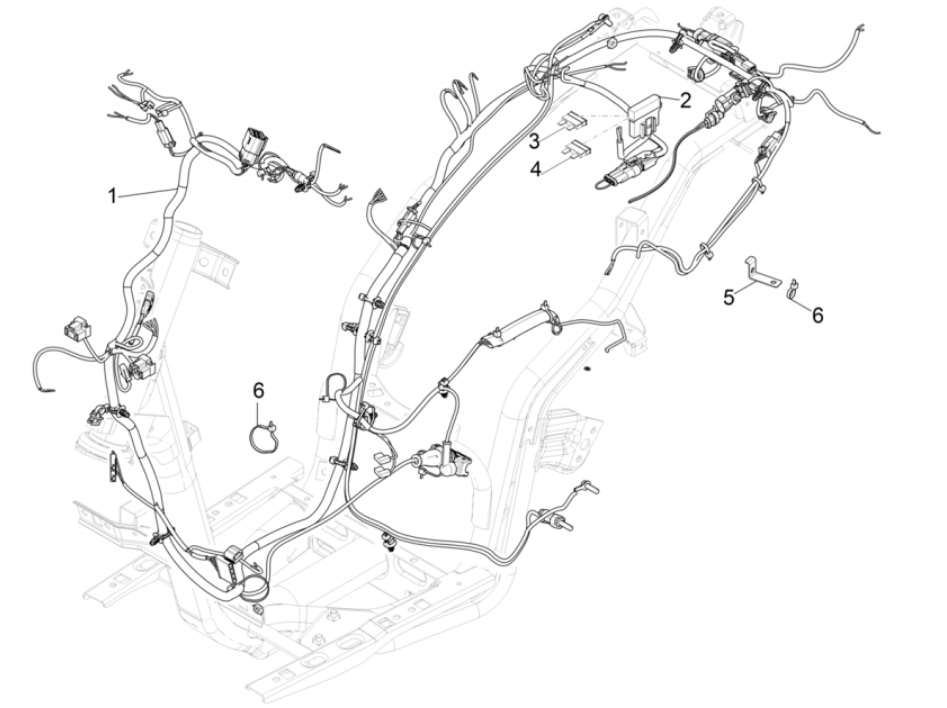 Piaggio Typhoon 50 2-Takt Euro 4 2018-2020 Kabelbaum