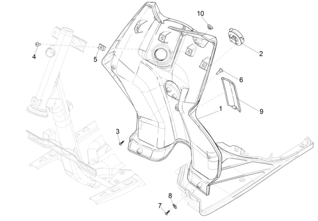Piaggio Typhoon 50 2-Takt Euro 4 2018-2020 Beinschild