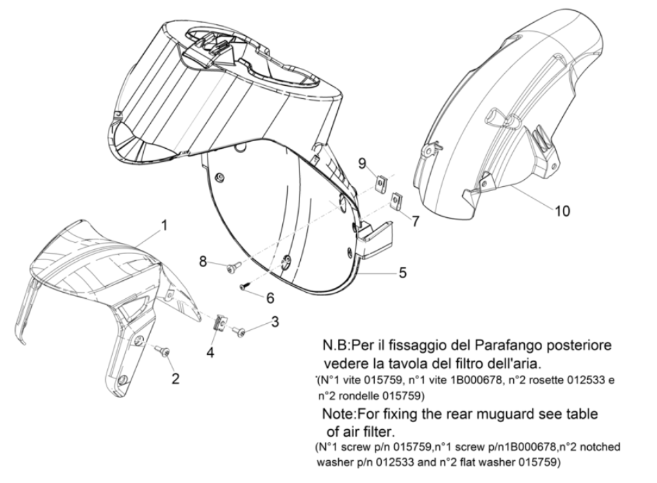 Vorderradschutzbleche Piaggio Typhoon 50 2-Takt Euro 4 2018-2020