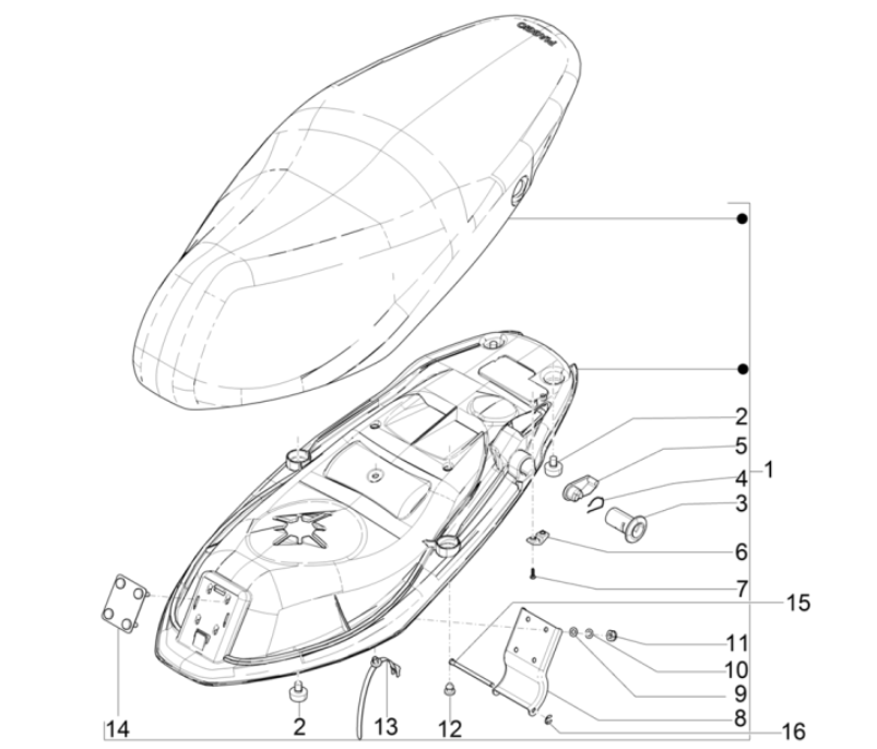 Piaggio Typhoon 50 2-Takt Euro 4 2018-2020 Sattel