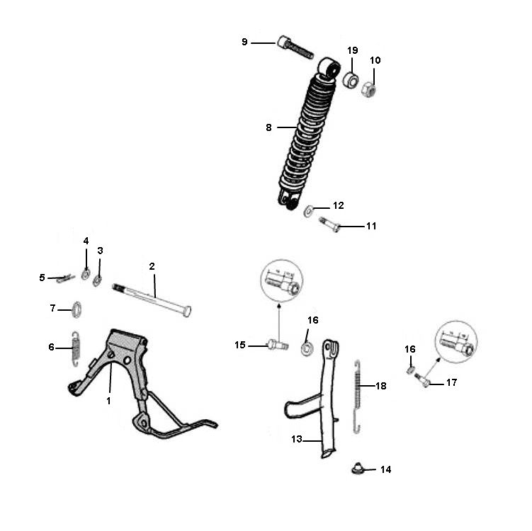 Stoßdämpfer - Standard Peugeot Ludix pro 2-Takt