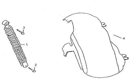 Stoßdämpfer Heckfender Eagle-Wing Torino 125cc