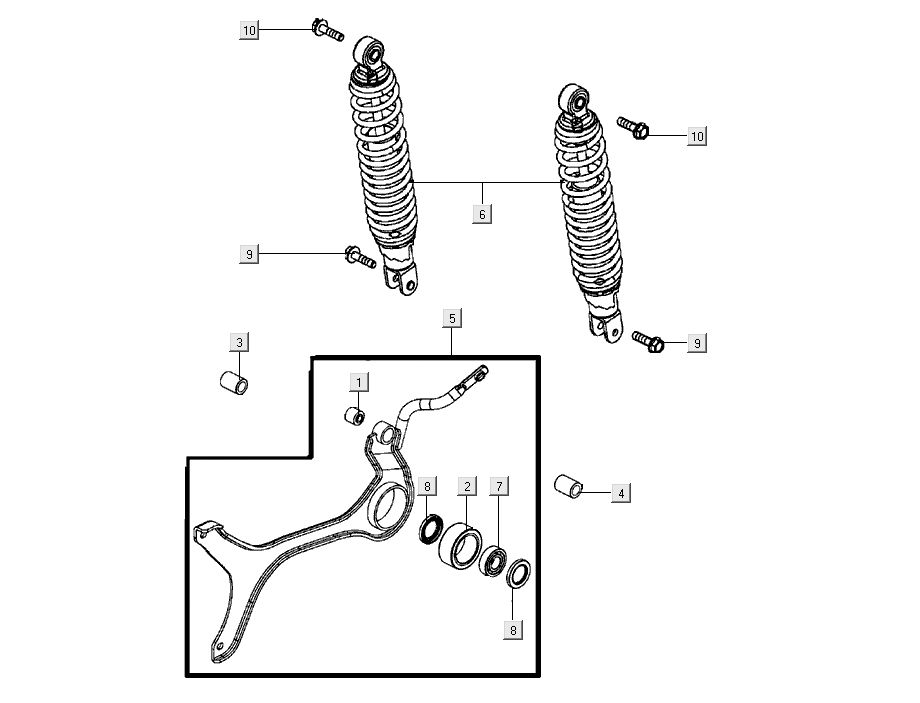 Stoßdämpfer hinten Super 8 Street 4-Takt blau