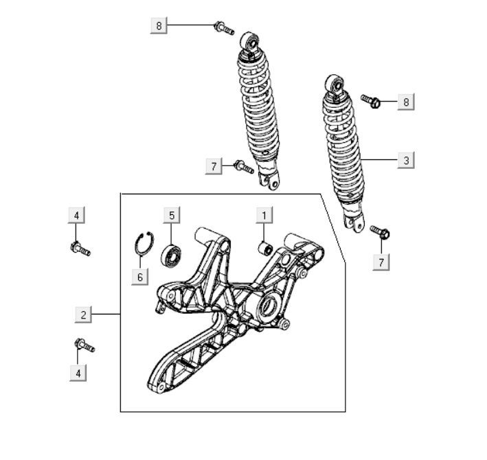 Stoßdämpfer hinten Kymco New Dink 200i