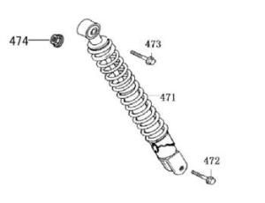 Stoßdämpfer China Retro Extra schwarz