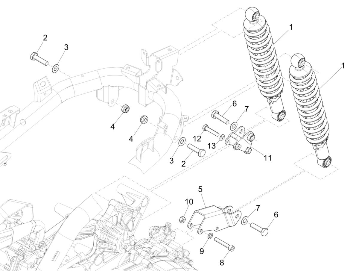 Stoßdämpfer Piaggio Medley 125 4T IE ABS E4 2016-2019 (EMEA)