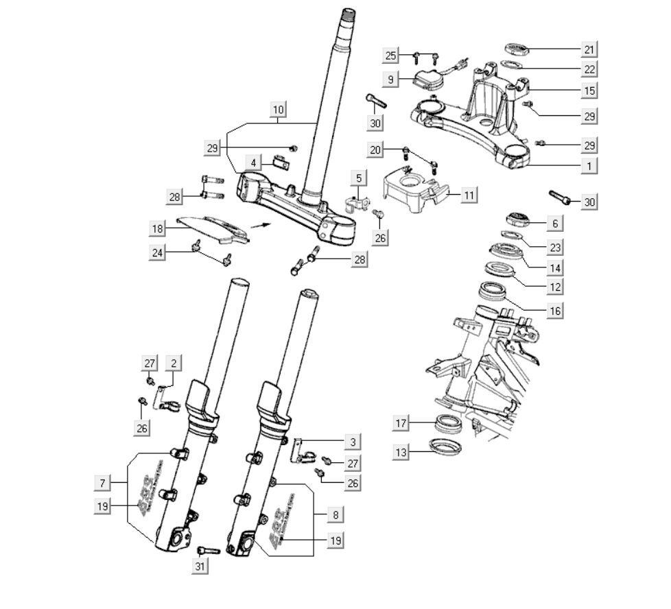 Stoßdämpfer vorne Kymco Myroad 700i