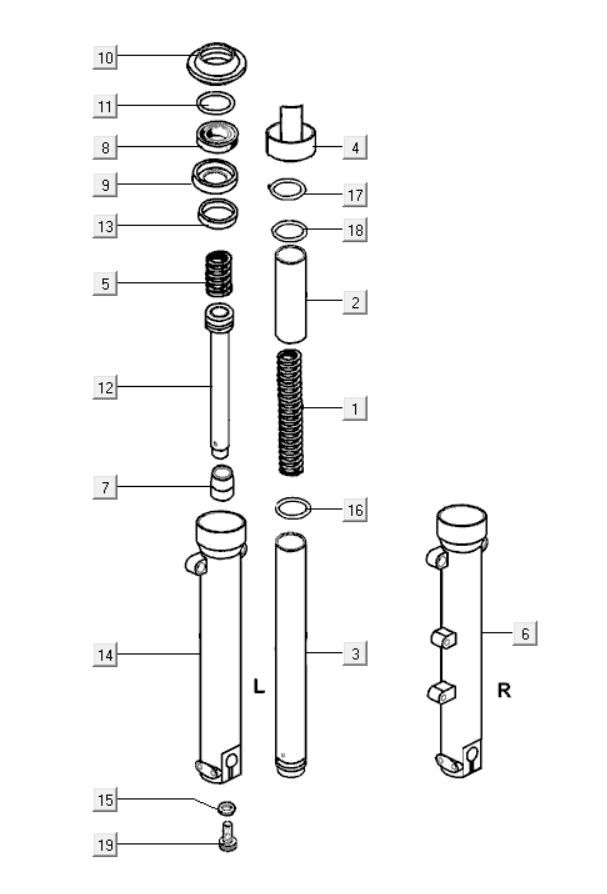 Stoßdämpfer vorne Kymco Xciting 400i Yellow