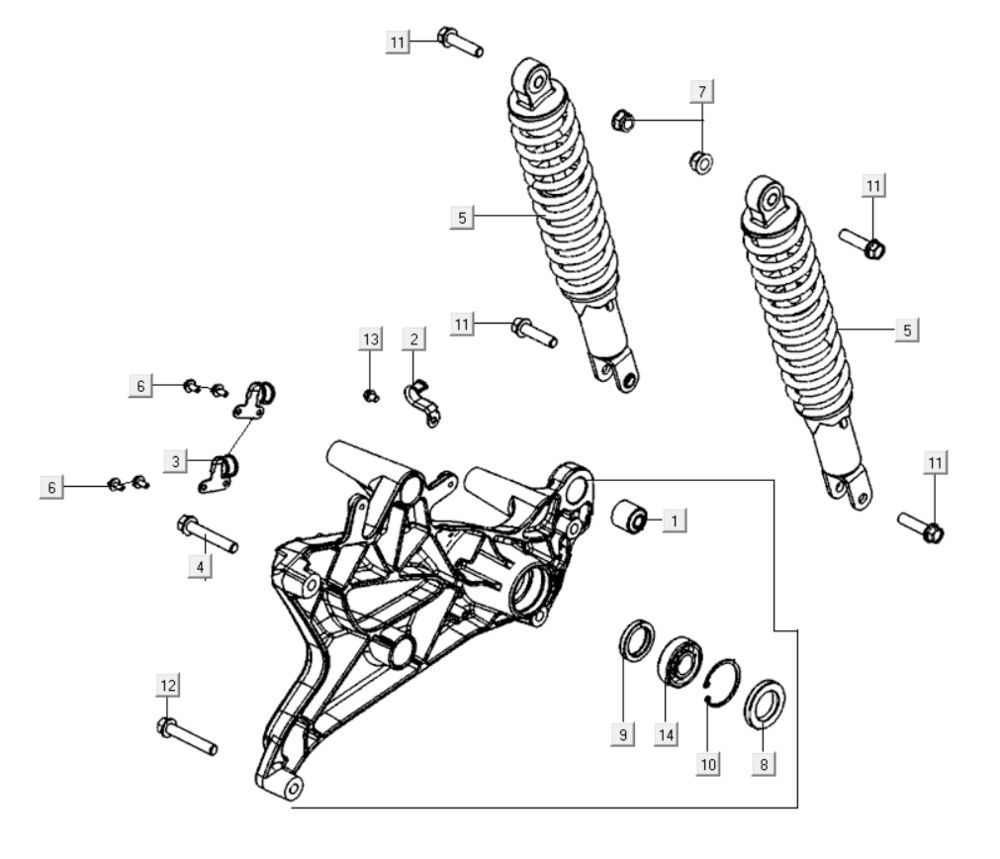 Stoßdämpfer hinten Kymco Gti 300i