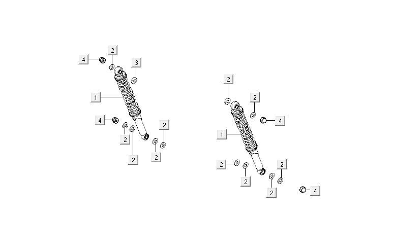 Stoßdämpfer Kymco Activ 4-Takt blau-schwarz