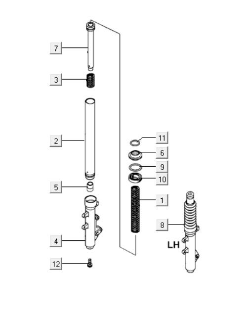 Stoßdämpfer vorne Kymco Downtown 125i