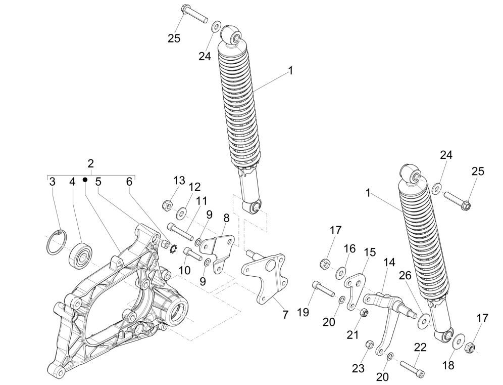 Hinterradfederung - Stoßdämpfer/en Piaggio MP3 300 ie E4 LT BUSINESS