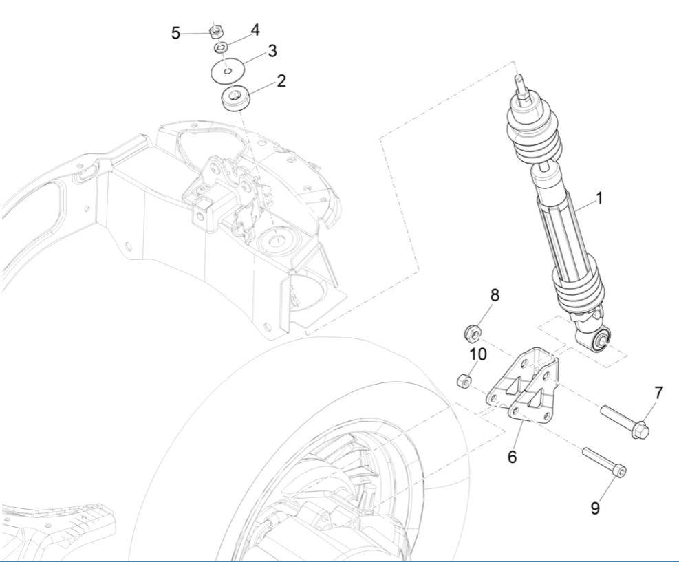 Stoßdämpfer/und Vespa Erica 45KM/H E5 2021 (EMEA)