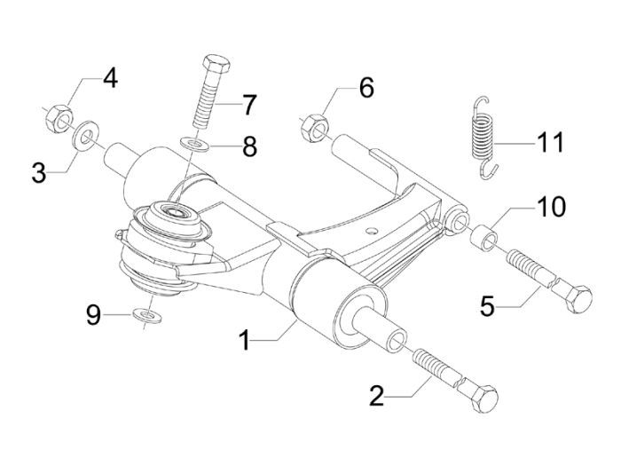 Hilfsrahmen Vespa Primavera 4-Takt 3-Ventil (Euro4-Einspritzung iget)