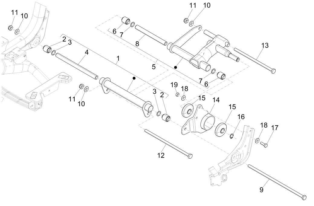 Piaggio Medley 150 4T IE ABS E4 2016-2020 Schwinge (EMEA)