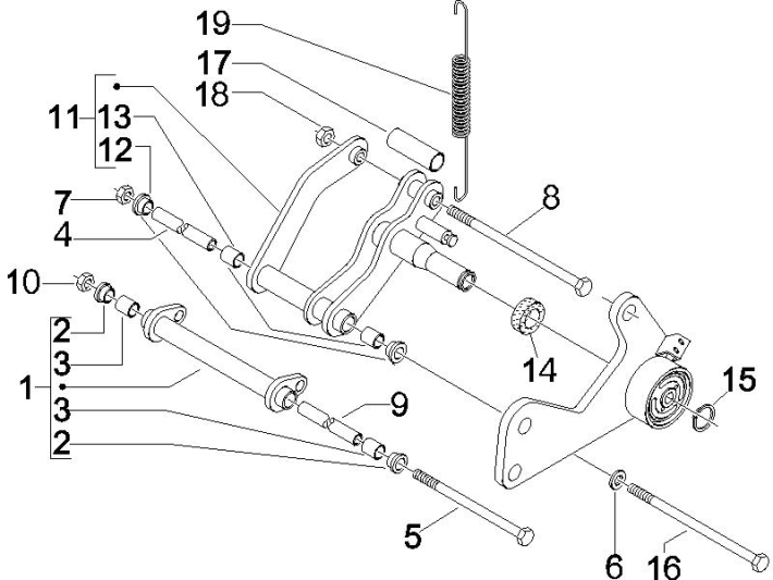 Vorderradgabel Vespa GTS 250 dh 2005-2009 (mit ABS) roter Drache 894