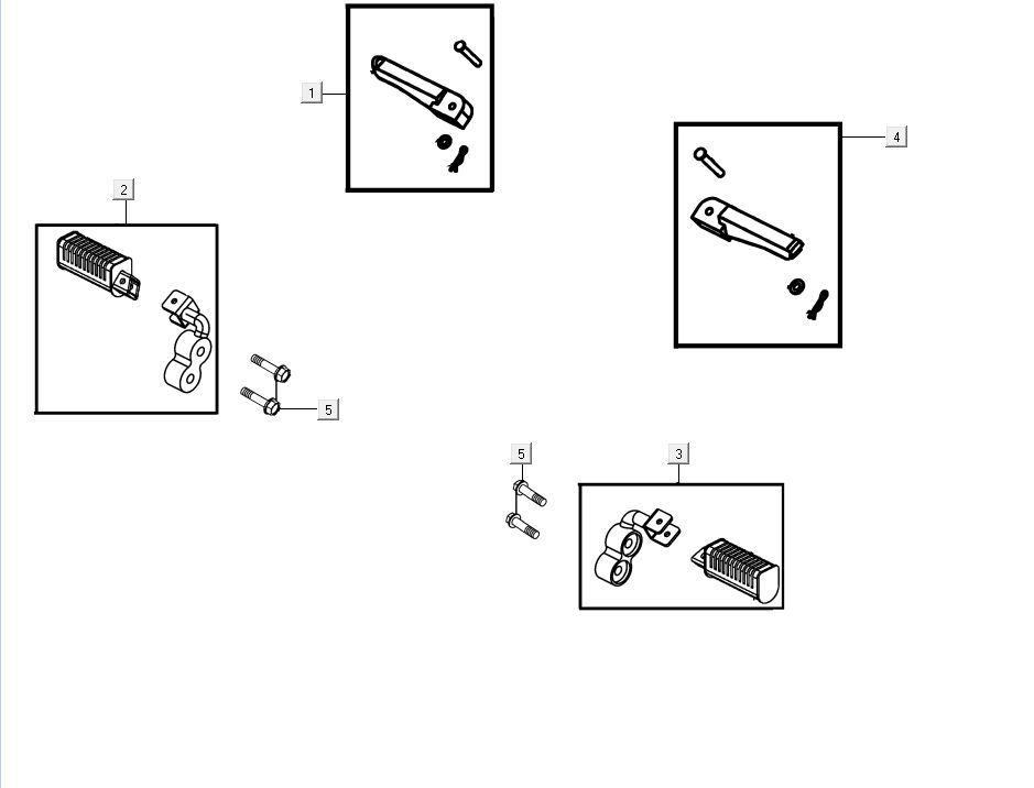 Fußstützen Kymco K-Pipe 4-Takt Weiß