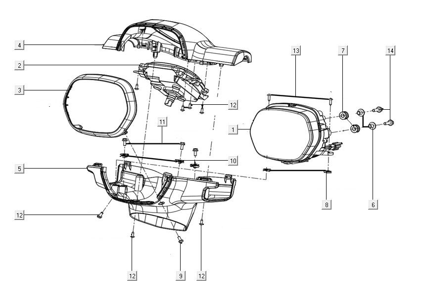 Shield - stop cock Kymco Filly 50 E5+ Mat wit