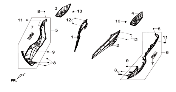 Seitenschweller Sym Joymax 300I ABS E3 2014-2016 Weiß (WH-300P)