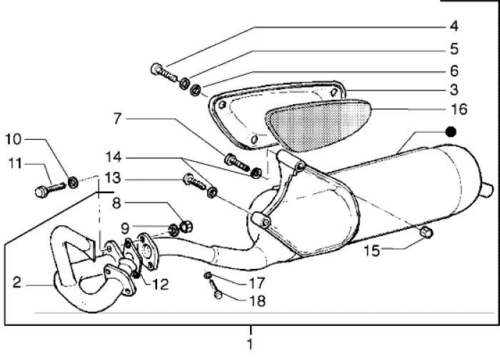 Auspuff Piaggio Liberty 2-Takt bis 2005