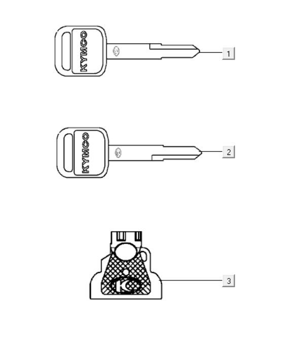 Schlüssel Kymco Xciting 400i Gelb