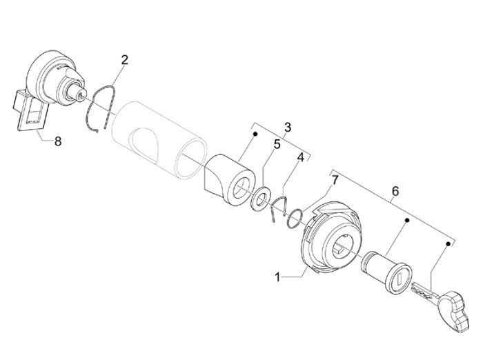 Zündschloss Vespa S 2-Takt
