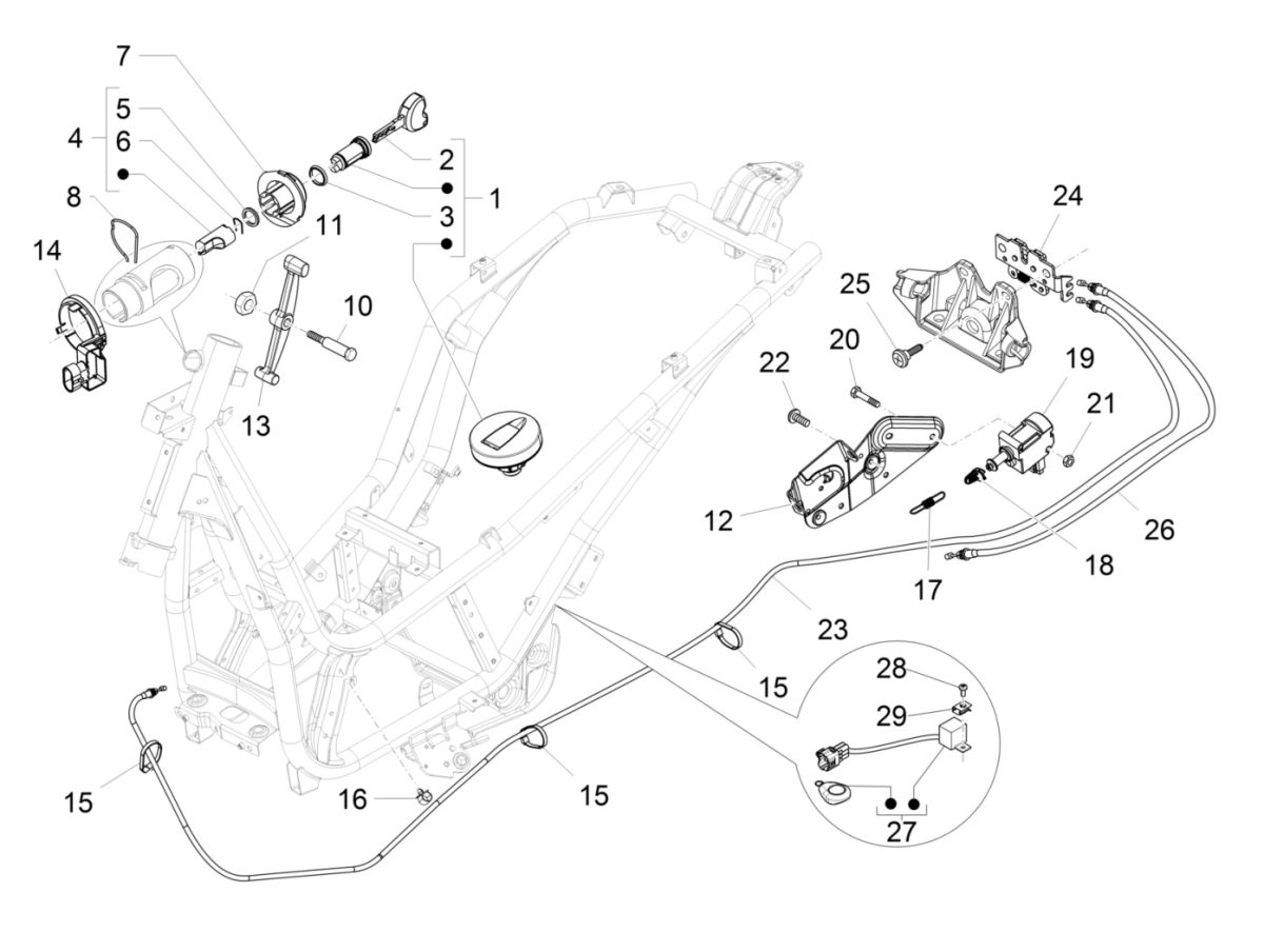Schlösser Piaggio Beverly 300 IE ABS E4 2016—2020 (EMEA)
