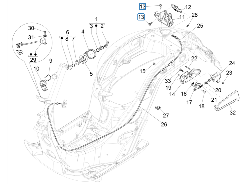 Schlösser Vespa GTS 125 4T E4 ABS 2019 (EMEA)