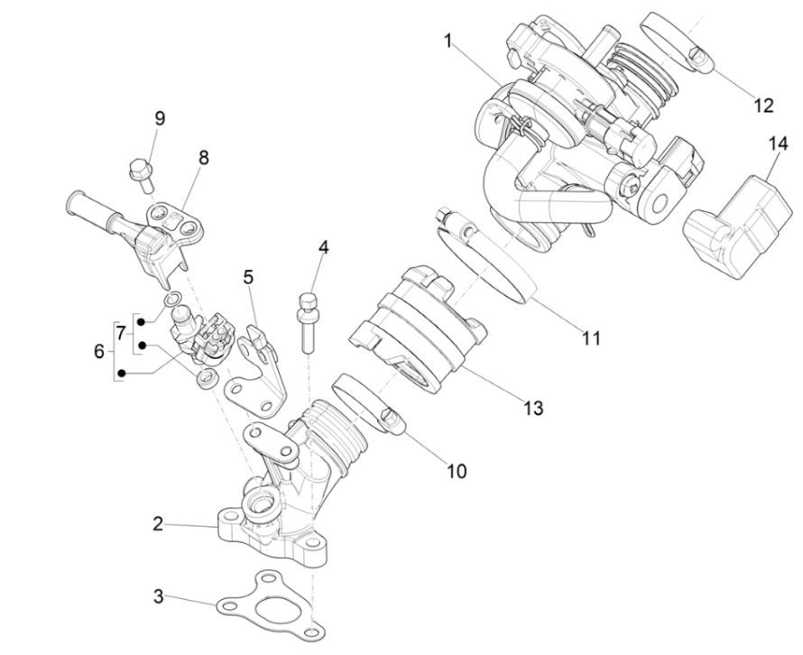 Vergaser Vespa Primavera 4-Takt 3-Ventil (Euro4 Inspritzung iget)