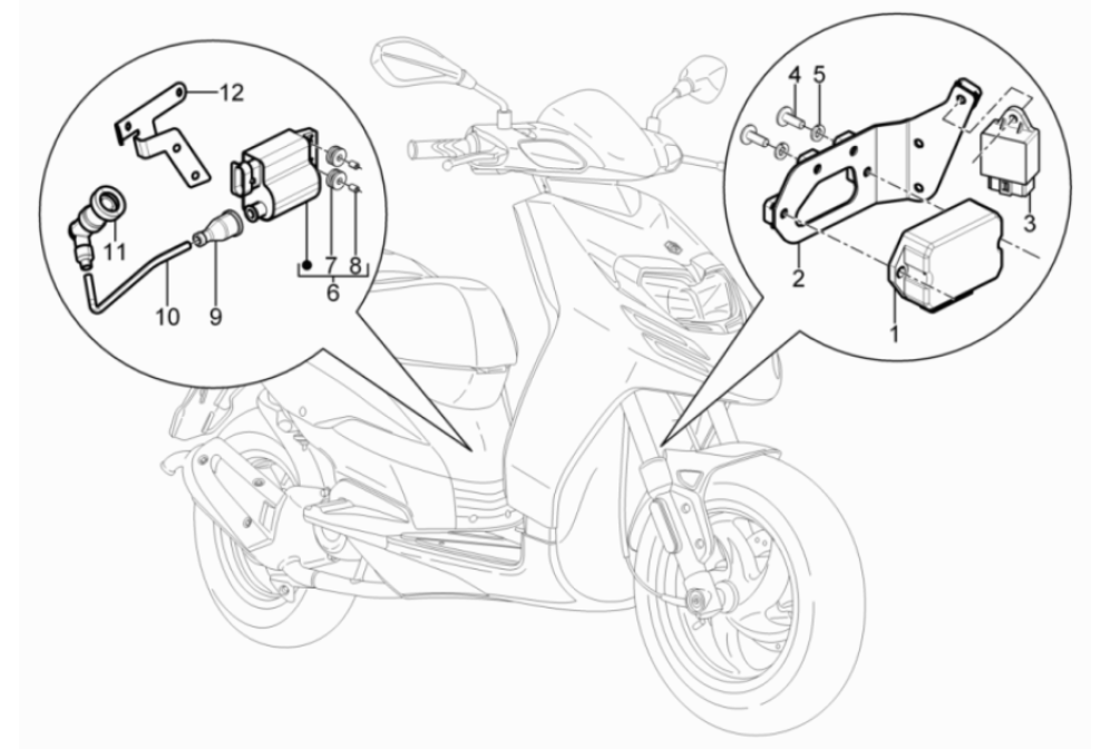 Spannungsregler - Zündspule - Elektronische Teile Piaggio Typhoon 50 2-Takt Euro 3 2011