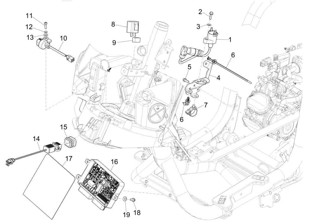 Spannungsregler - Elektronische Steuerungen - HS-Zündspule Piaggio Medley 150 4T IE ABS E4 2016-2020 (EMEA)