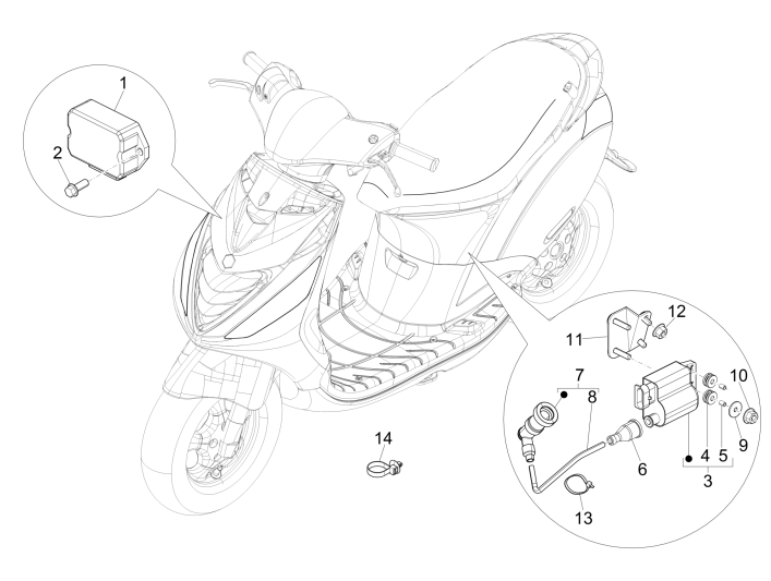 Spannungsregler - Elektronische Steuergeräte - HS-Zündspule Piaggio Zip 50 SP 2006-2013