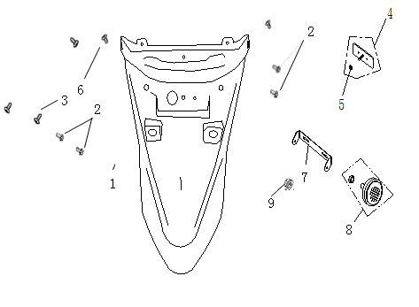 Kotflügel China Ape50 weiß