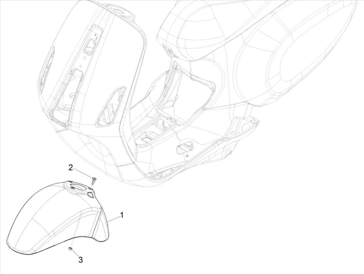 Vespa Elettrica 2018-2019 Vorderradschutzblech