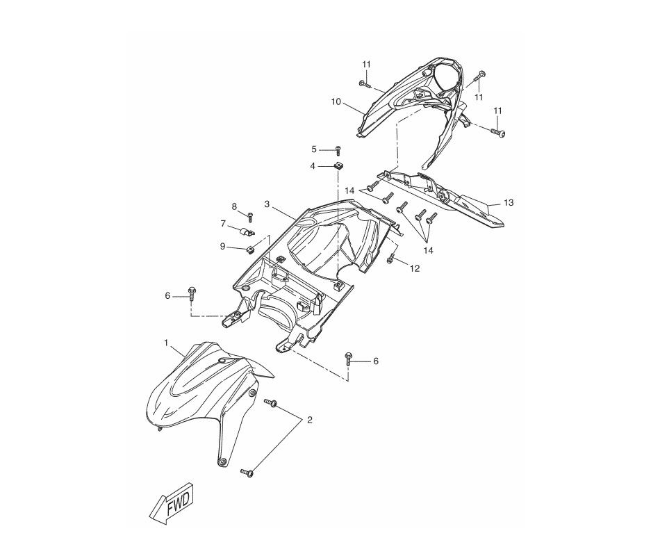 Kotflügel Yamaha Aerox 2-Takt 2013