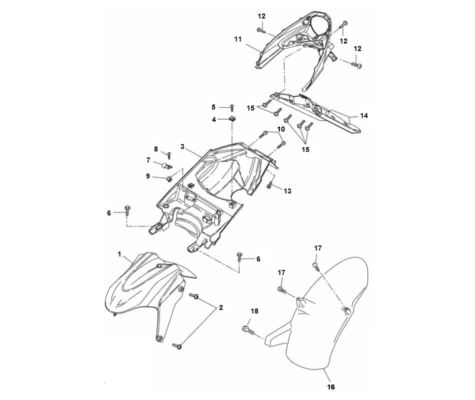 Kotflügel Yamaha Aerox 4-Takt 2014
