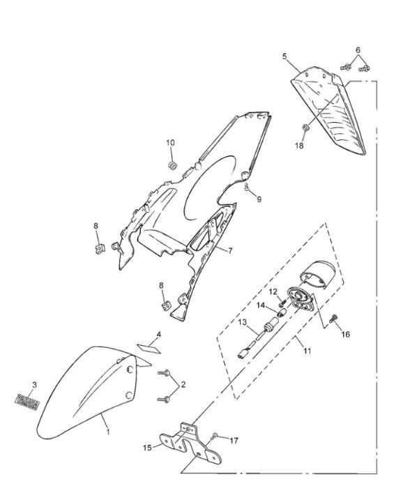 Kotflügel Yamaha Jog-R LC 2-Takt