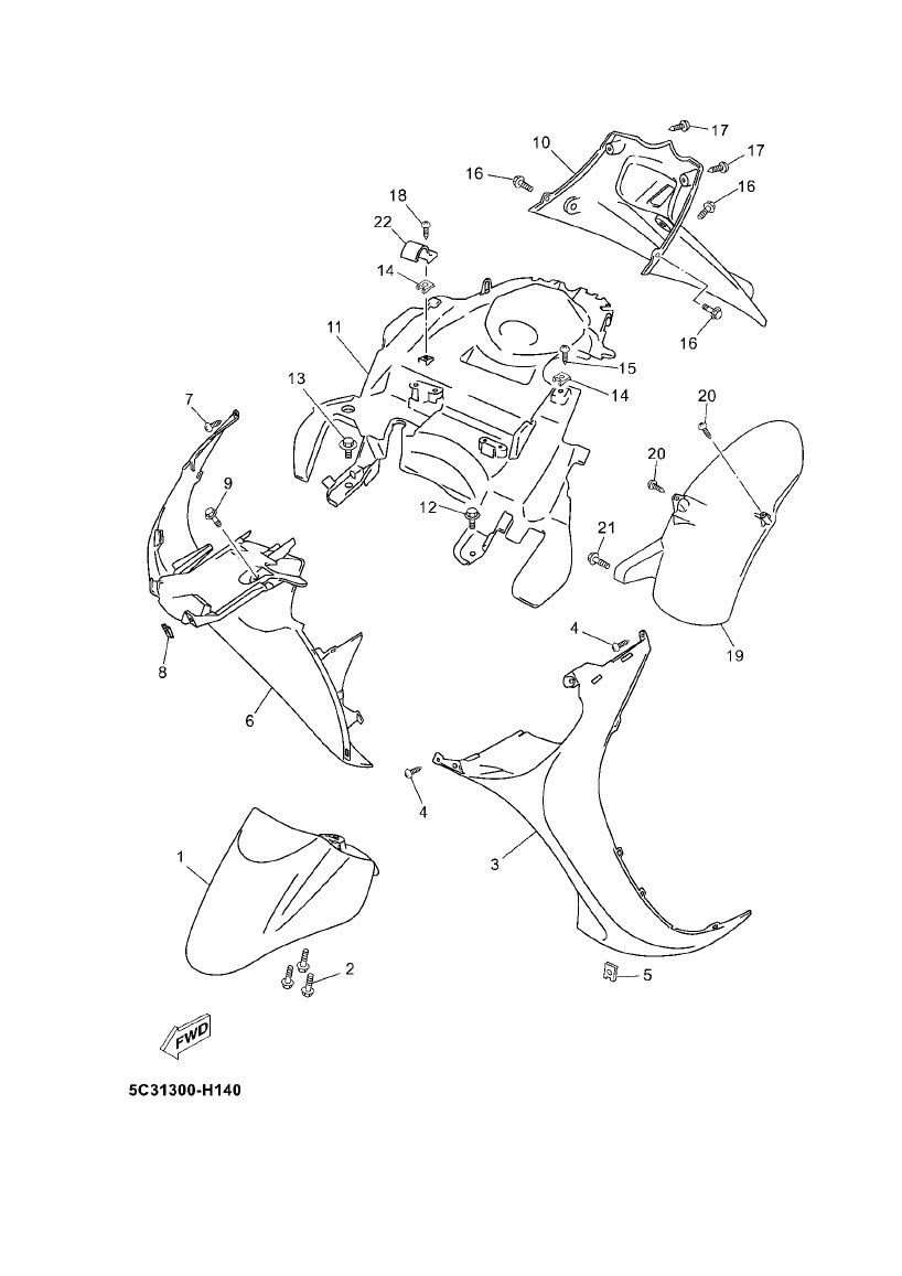 Kotflügel Yamaha Neos 4-Takt (nach 2008)