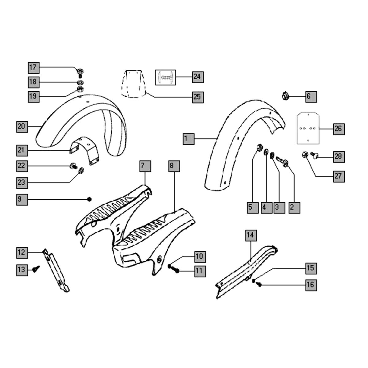 Spatborden - zijkappen Tomos LUXE E-START EX (25-45KMH)