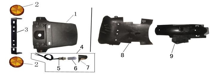 Schutzbleche China LX schwarz