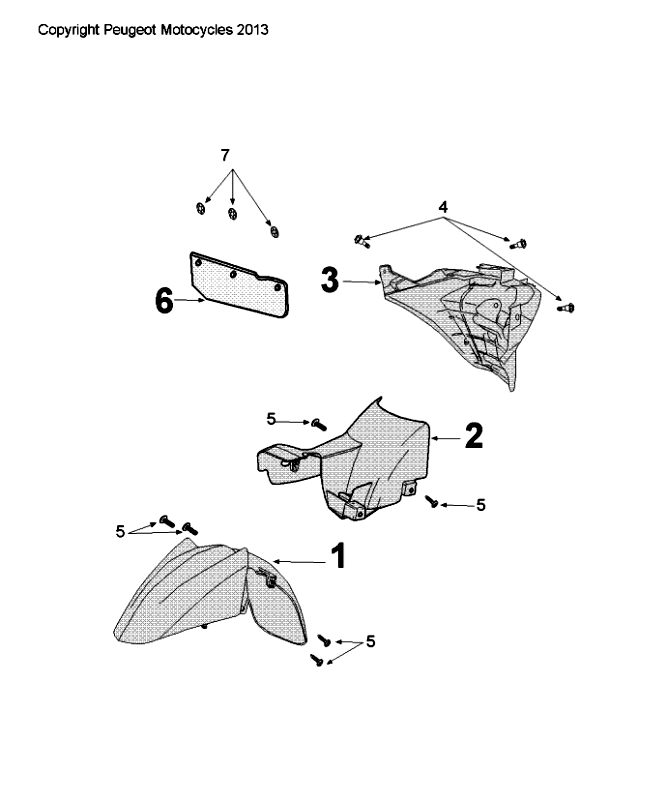 Schutzbleche Peugeot Citystar 50 Braun