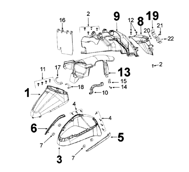 Spatborden Peugeot Django 125 Allure E3 2014-2017 BLACKCURRANT (Q3)