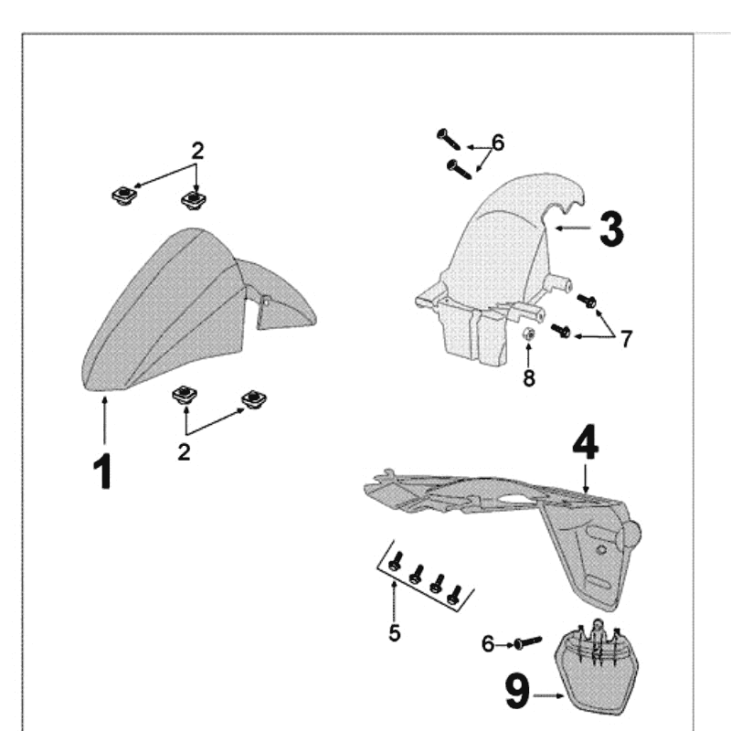 Schutzbleche Peugeot Kisbee weiß