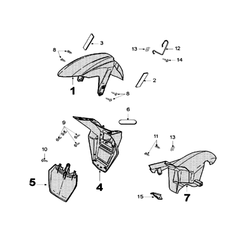 Schutzbleche Peugeot Speedfight 3 AC Grau