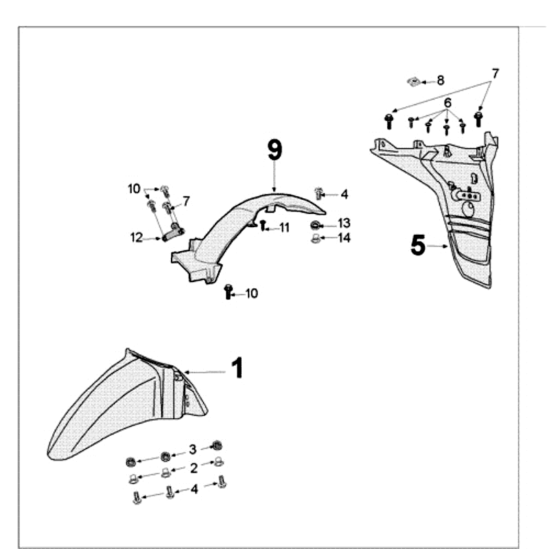 Schutzbleche Peugeot Tweet alt mattschwarz