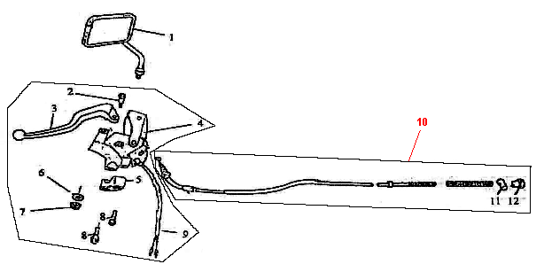 Spiegel links BTC Grande Retro 125