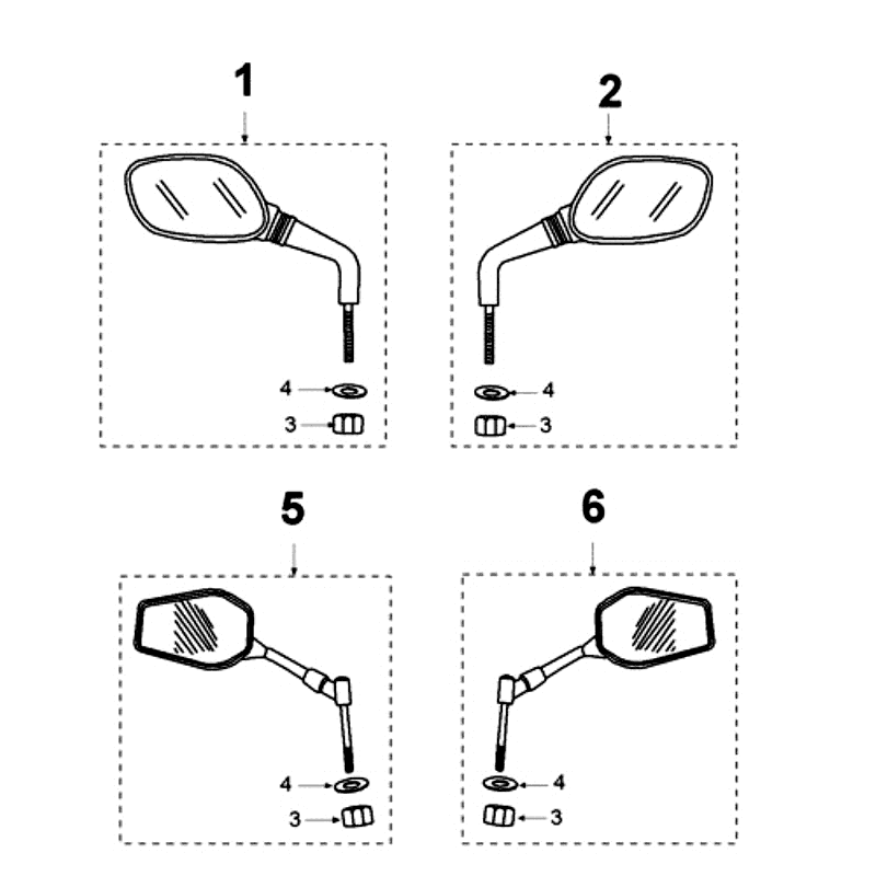 Spiegel Peugeot Jet Force LC Injection Blau