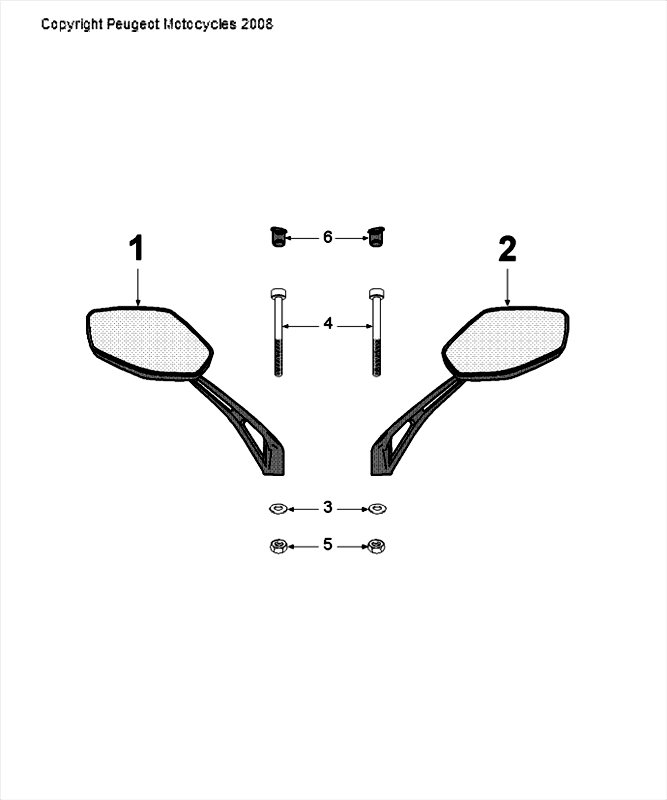 Spiegel Peugeot Speedfight 4 LC schwarz/blau