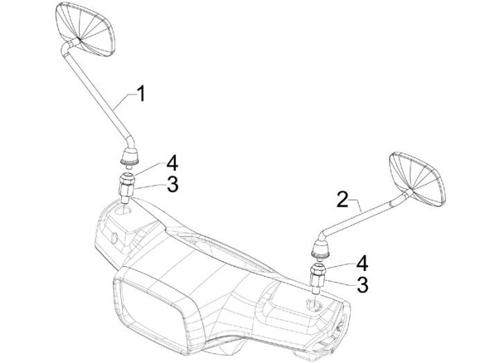 Spiegel Vespa S 25km 4-Takt 2-Ventil