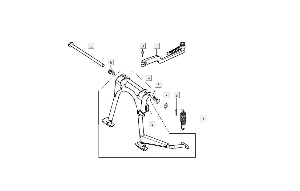 Standard Kick Kymco Super9 AC 2-Takt Nm Silber - Schwarz
